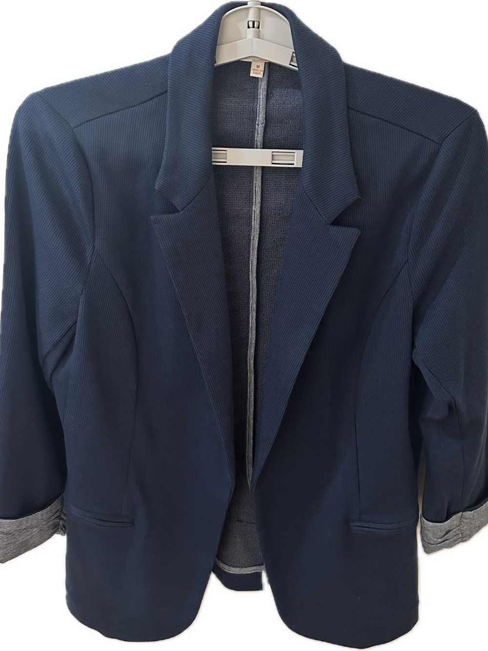 Skies Are Blue Asa Knit Classic Women's Navy Blazer Jacket